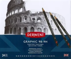 Derwent Zestaw ołówków technicznych Graphic w metalowym etui - - 24 szt. > Ołówki