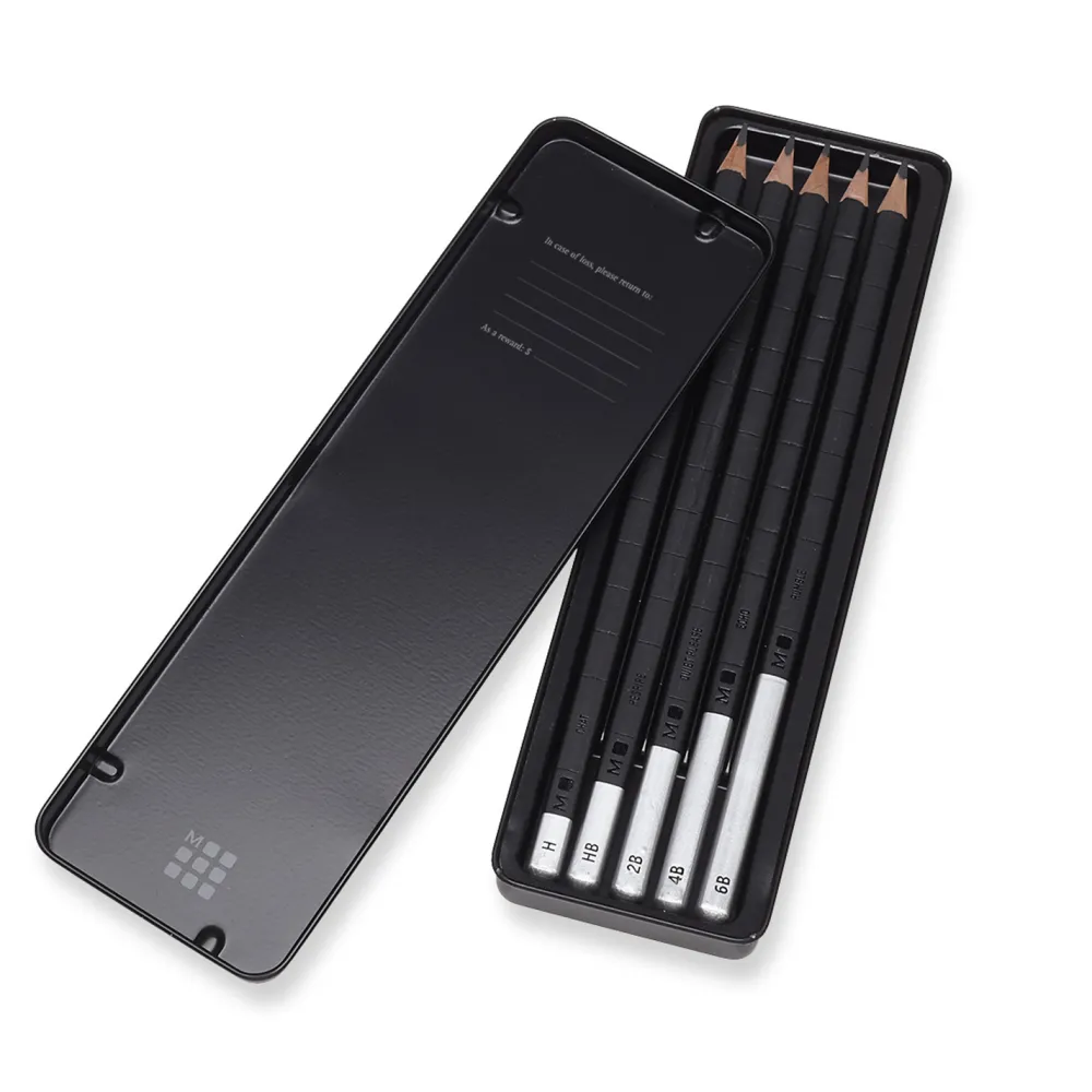 Moleskine Zestaw ołówków z drewna cedrowego w metalowym etui - - 5 szt. > Ołówki