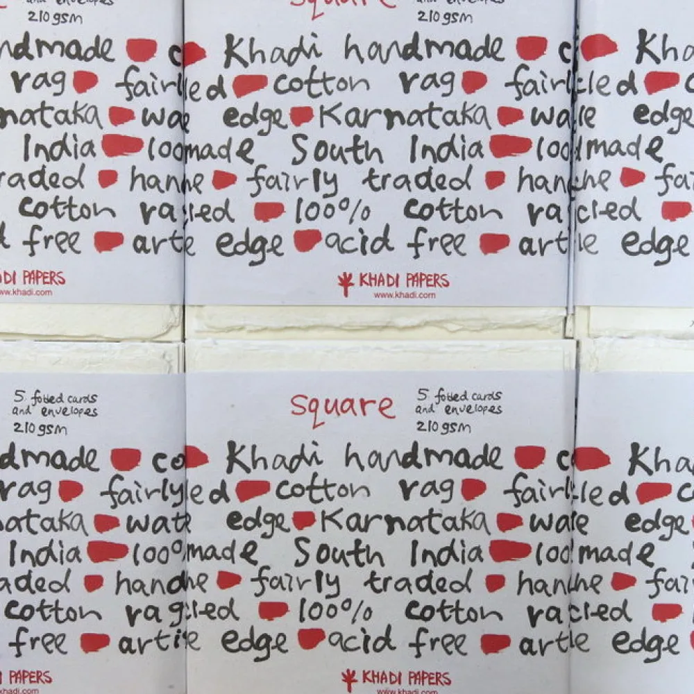 Khadi Papers Zestaw papeterii 100% bawełny 210 g - - White 15 x 15 cm 10 szt. > Zestawy Kopert I Kart