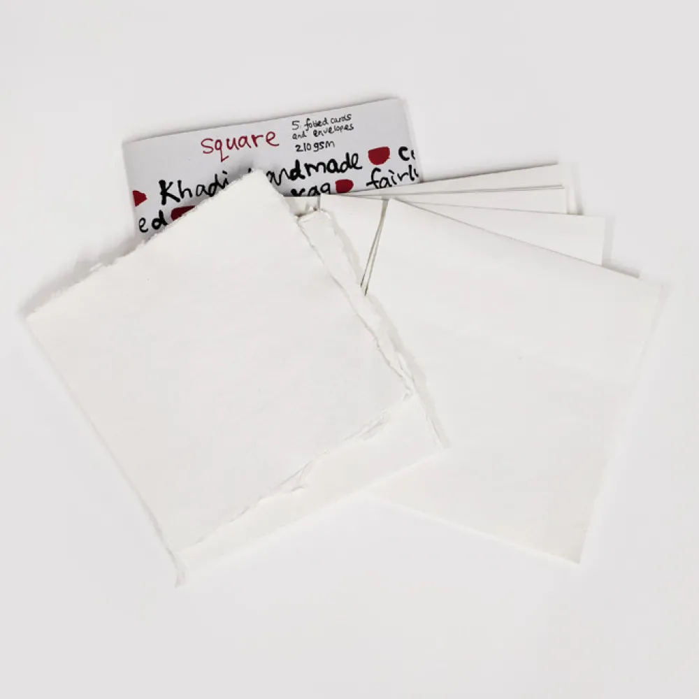 Khadi Papers Zestaw papeterii 100% bawełny 210 g - - White 8 x 8 cm 10 szt.