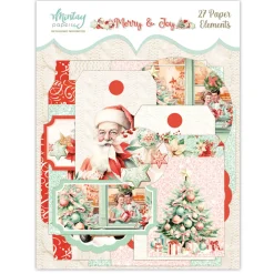 Mintay by Karola Zestaw papierowych tagów i kopert - Mintay - Merry & Joy, 27 szt.