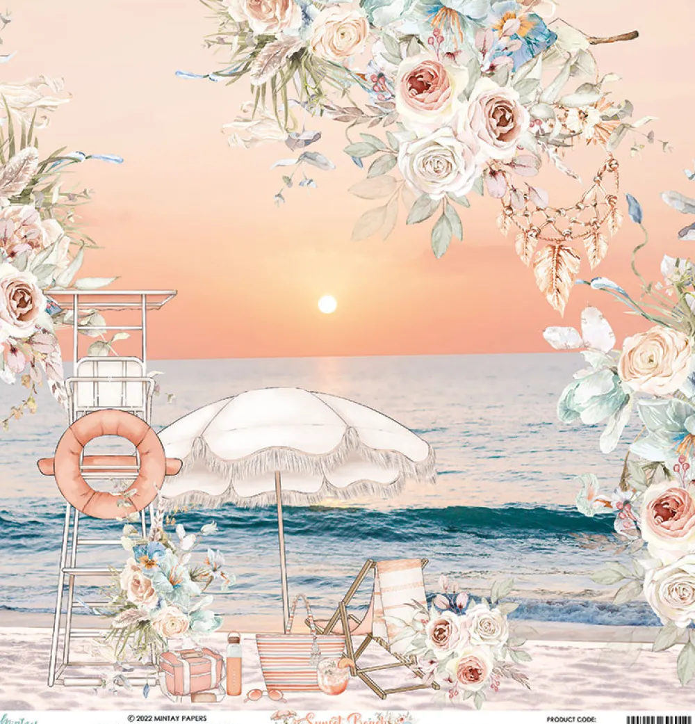 Mintay by Karola Zestaw papierów do scrapbookingu 30,5 x 30,5 cm - Mintay - Sunset Beach