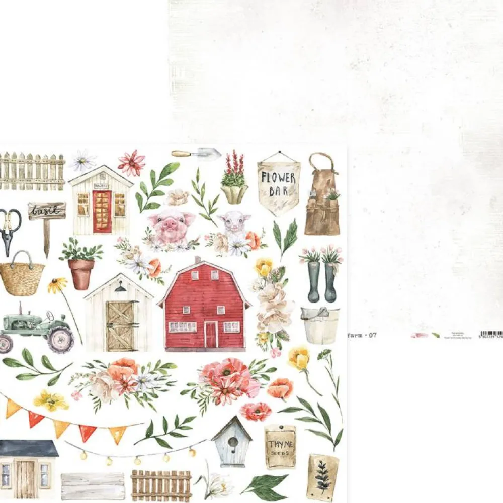 Piatek Trzynastego Zestaw papierów do scrapbookingu 15,3 x 15,3 cm - Piątek Trzynastego - Farm Sweet Farm