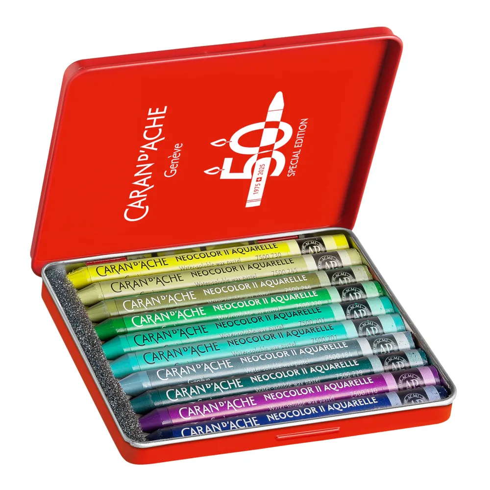 Caran d'Ache Zestaw pasteli akwarelowych Neocolor II Lush - - 10 szt.