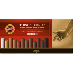 KOH-I-NOOR Zestaw pasteli suchych Toison D'or - - odcienie brązu, 12 kolorów > Pastele