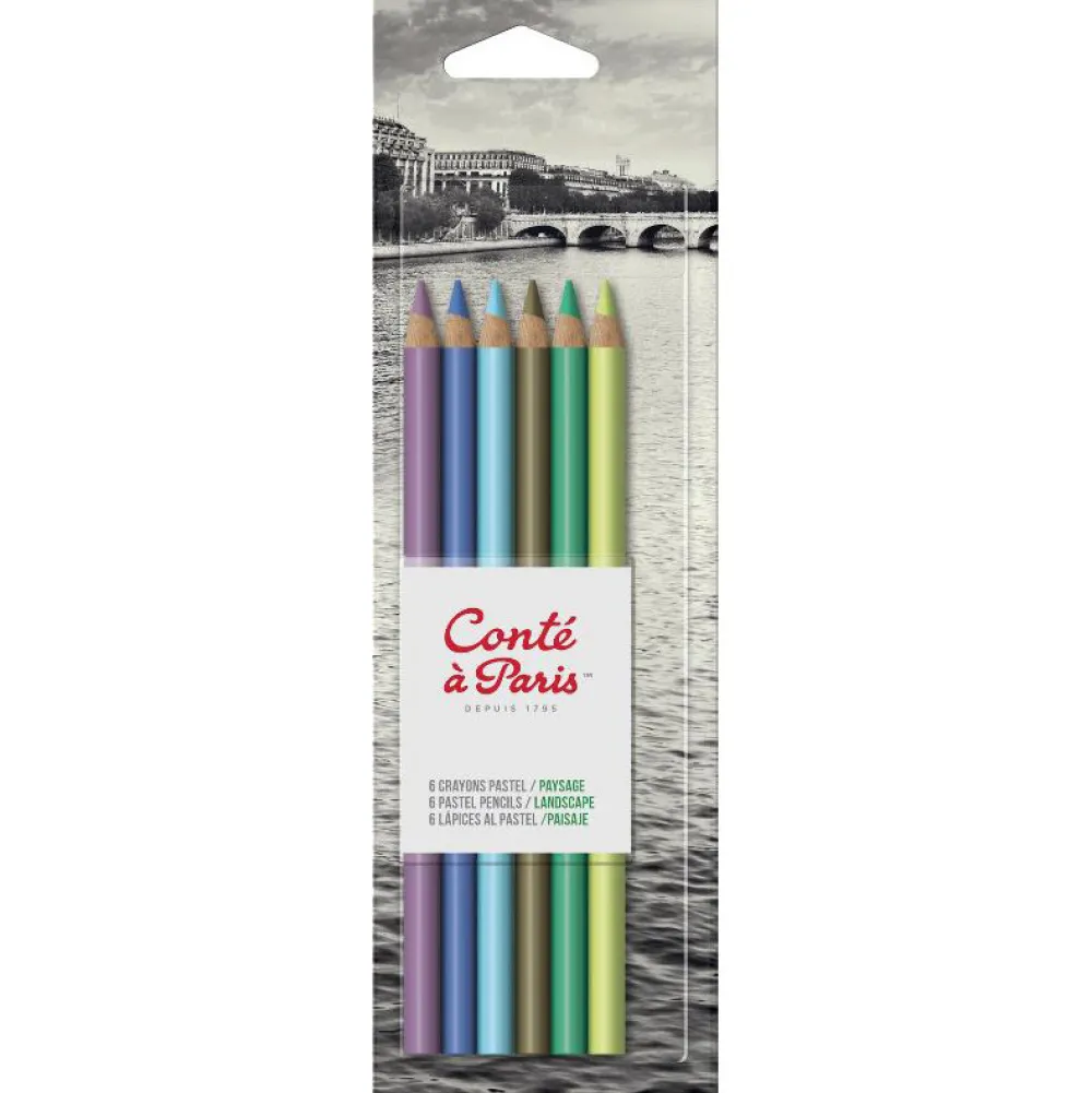 Conte a Paris Zestaw pasteli suchych w kredce Pastel Pencils, Landscape - Conté à Paris - 6 szt.
