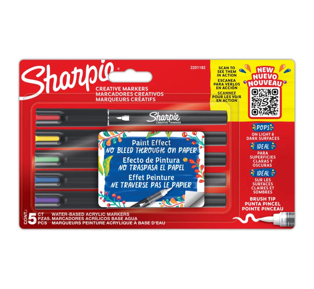 Sharpie Zestaw pędzelkowych markerów akrylowych - - 5 szt.