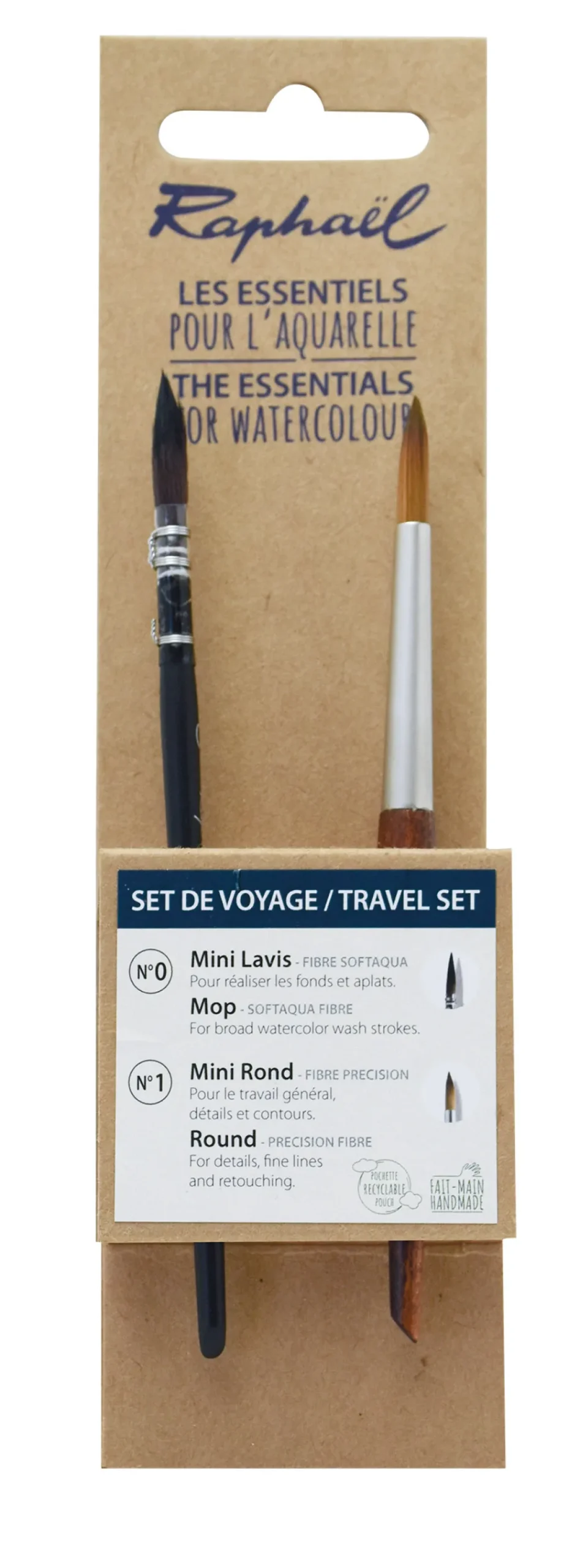 Raphael Zestaw pędzli do akwareli Travel Set - - 2 szt. > Pędzle Syntetyczne|Zestawy Pędzli