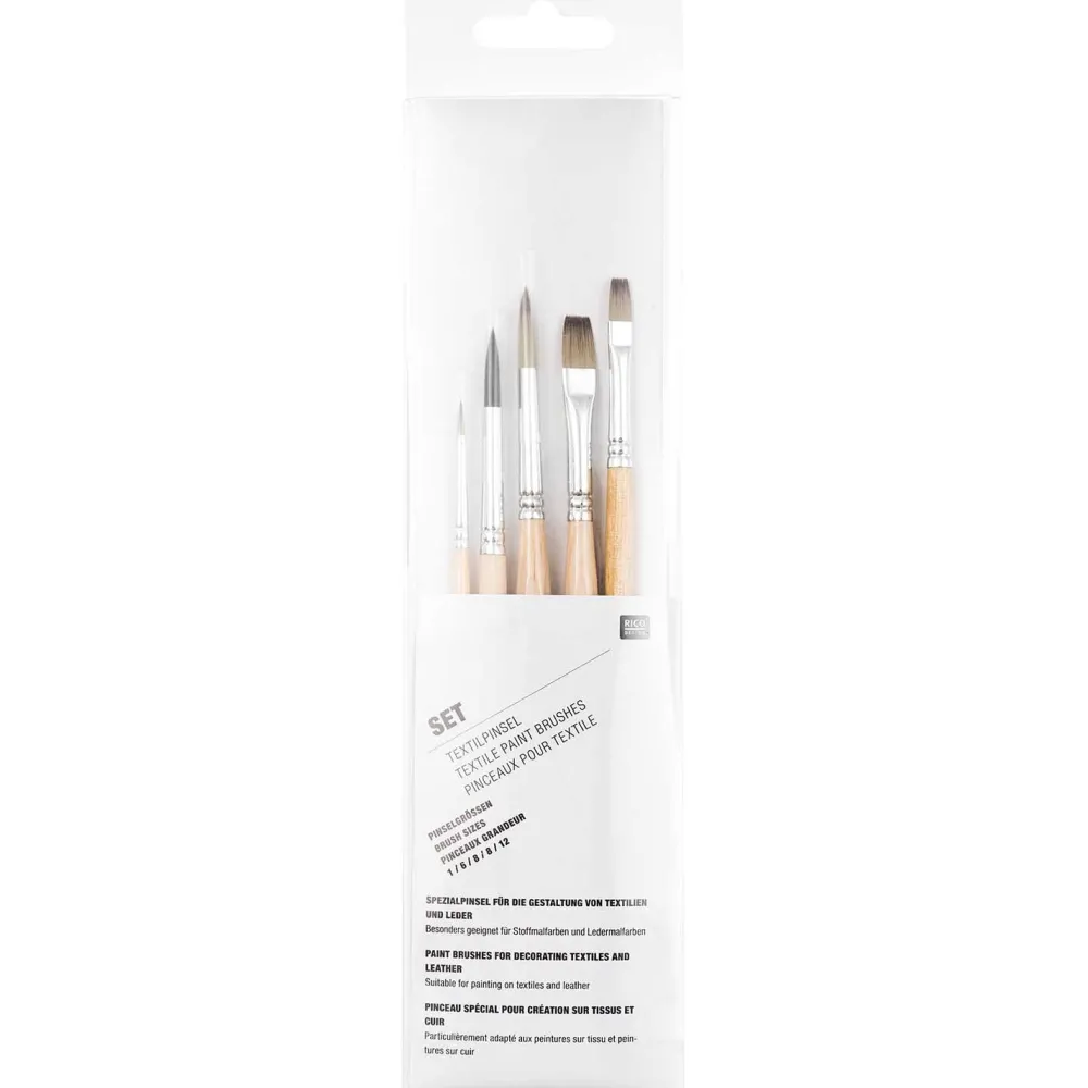 Rico Design Zestaw pędzli do tkanin Fabric Brush Set - - 5 szt.