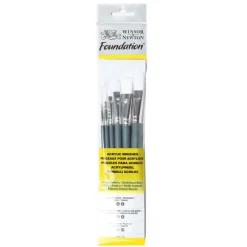 Winsor & Newton Zestaw pędzli Foundation do akryli - - 3 szt. > Pędzle Syntetyczne|Zestawy Pędzli