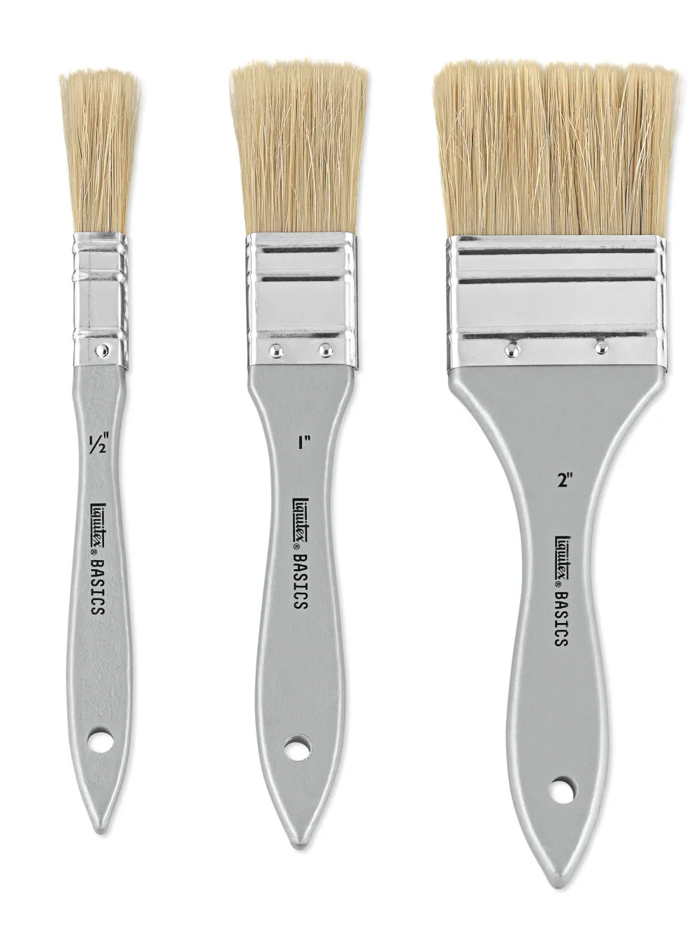Liquitex Zestaw pędzli płaskich, naturalnych Basics - - 3 szt.