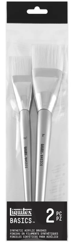 Liquitex Zestaw pędzli płaskich, syntetycznych Basics - - 2 szt.