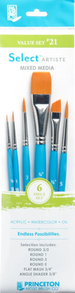 Princeton Zestaw pędzli syntetycznych Select Artiste, Value Set 21 - - 6 szt. > Pędzle Syntetyczne|Zestawy Pędzli