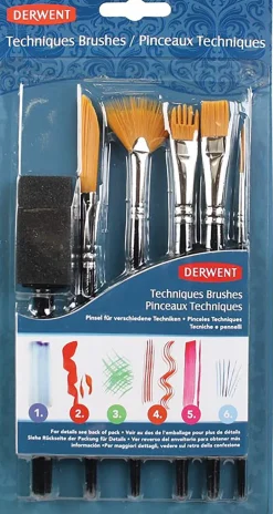 Derwent Zestaw pędzli Techniques - - 6 szt.