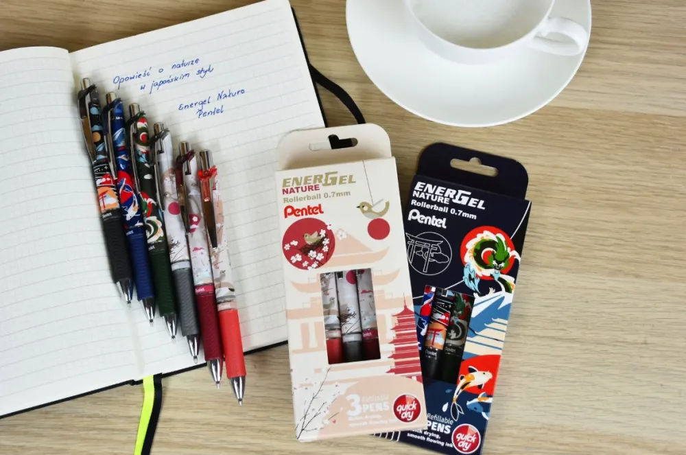 Pentel Zestaw piór kulkowych EnerGel Nature - - Dark 0,7 mm 3 szt.
