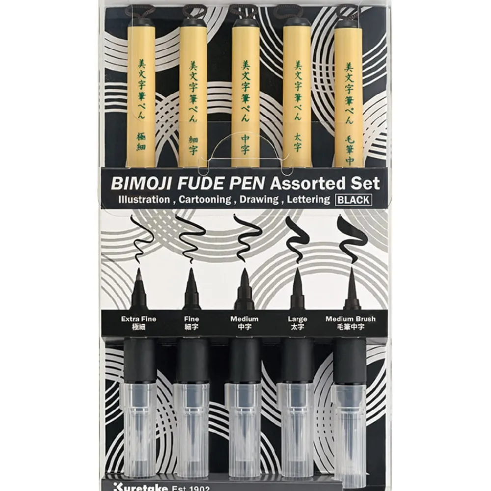 Kuretake Zestaw pisaków Bimoji Fude Pen Inktober 2024 - - 5 szt.
