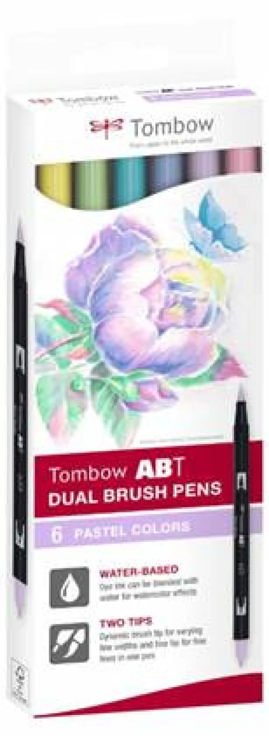 Tombow Zestaw pisaków Dual Brush Pen Pastel - - 6 szt. > Markery, Brushpeny I Pisaki|Pisaki Kaligraficzne
