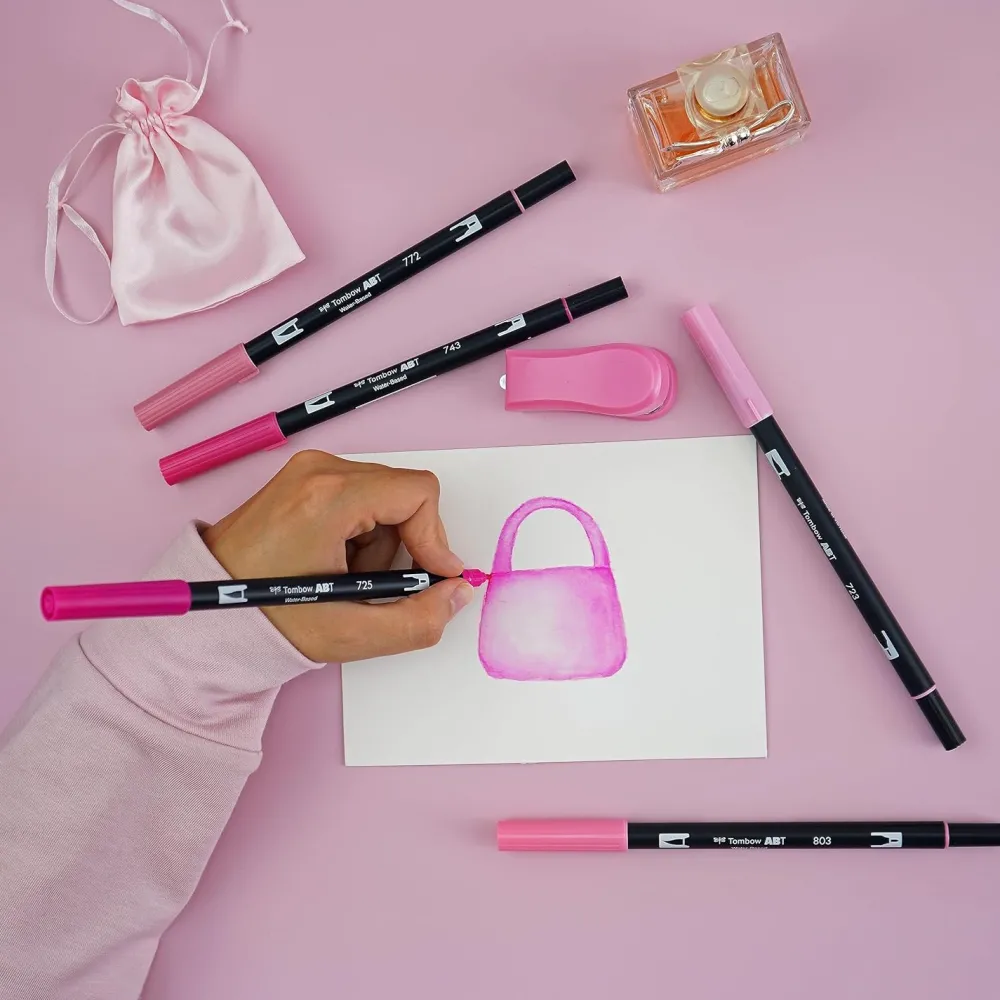 Tombow Zestaw pisaków Dual Brush Pen Pink - - 6 szt.