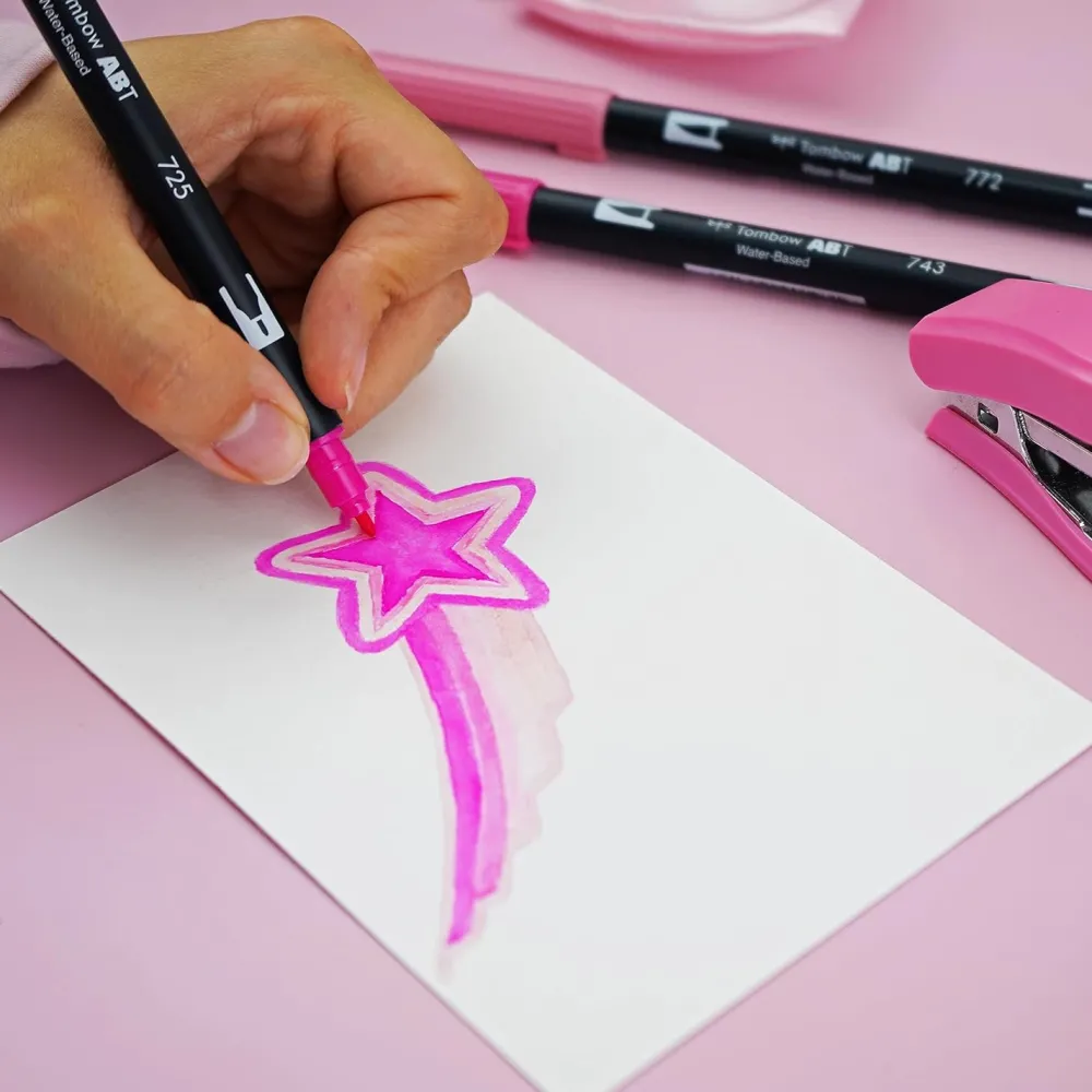 Tombow Zestaw pisaków Dual Brush Pen Pink - - 6 szt.