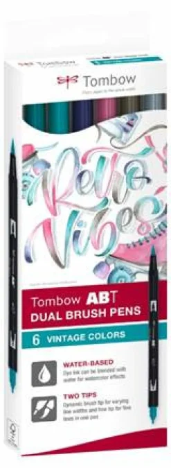 Tombow Zestaw pisaków Dual Brush Pen Vintage - - 6 szt.