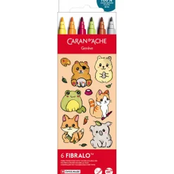 Caran d'Ache Zestaw pisaków Fibralo Kawaii Animals - - 6 szt.