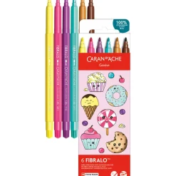 Caran d'Ache Zestaw pisaków Fibralo Kawaii Candy - - 6 szt.