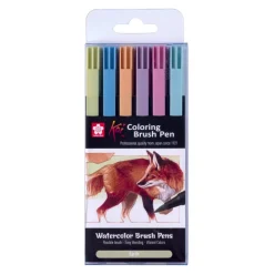 Sakura Zestaw pisaków pędzelkowych Koi Coloring Brush Pen Earth - - 6 kolorów > Markery, Brushpeny I Pisaki
