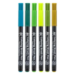Sakura Zestaw pisaków pędzelkowych Koi Coloring Brush Pen - - Botanical, 6 szt.