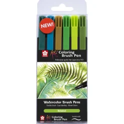 Sakura Zestaw pisaków pędzelkowych Koi Coloring Brush Pen - - Botanical, 6 szt.