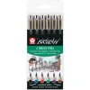 Sakura Zestaw pisaków pędzelkowych Pigma Brush Pens - - 6 szt.