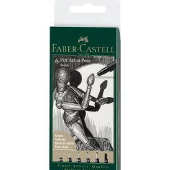 Faber-Castell Zestaw pisaków Pitt Artist Pen - - Black, 6 szt.