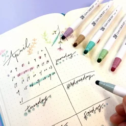 Kuretake Zestaw pisaków Zig Clean Color Dot - - Mild Smoky, 6 kolorów