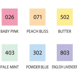 Kuretake Zestaw pisaków Zig Clean Color Dot Single - - 6 kolorów ><noscript><img width=