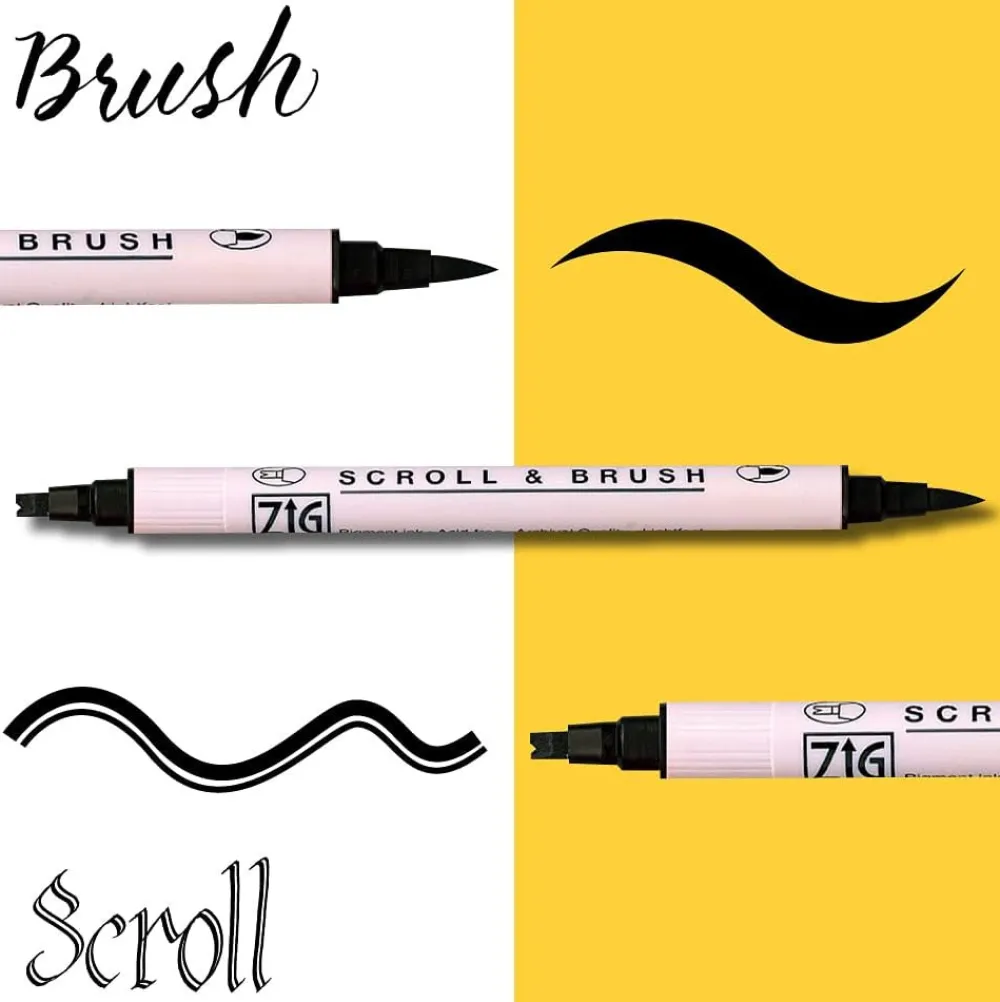 Kuretake Zestaw pisaków Zig Twin Black Marker - - 4 szt. > Markery, Brushpeny I Pisaki|Pisaki Kaligraficzne