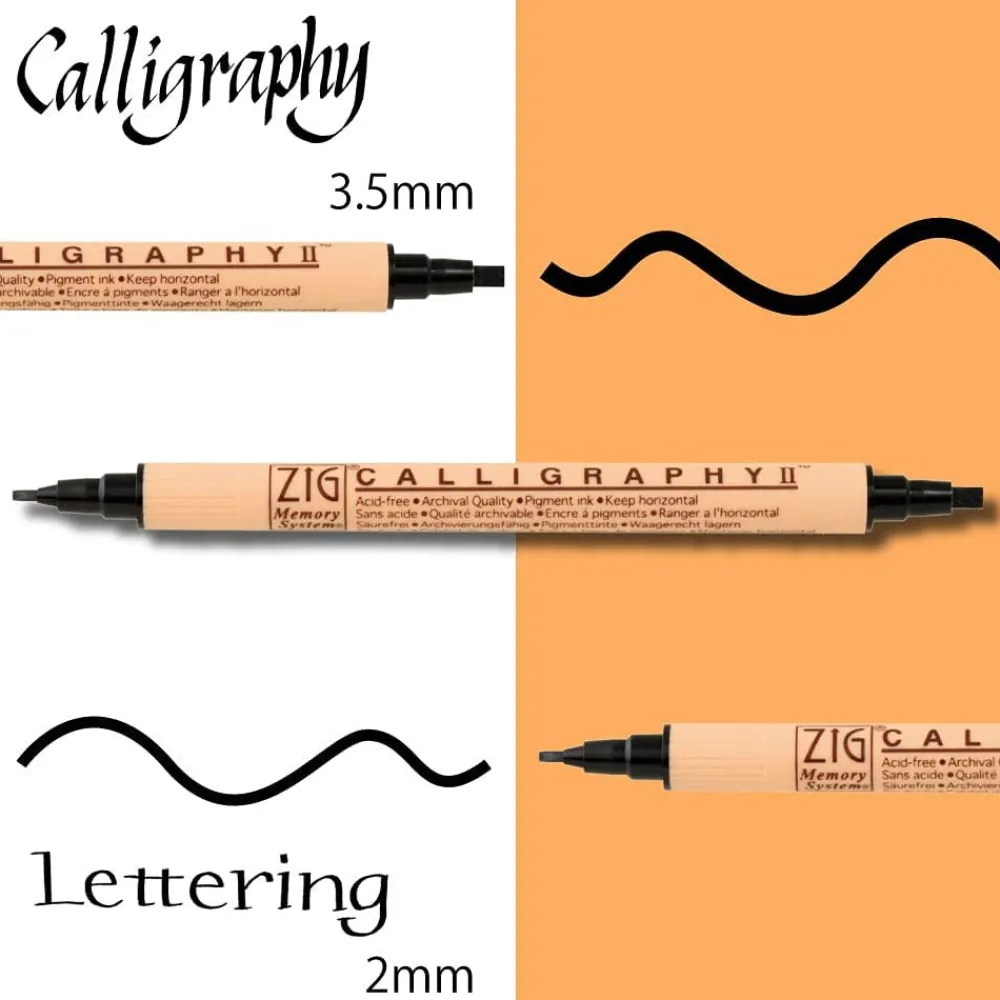 Kuretake Zestaw pisaków Zig Twin Black Marker - - 4 szt. > Markery, Brushpeny I Pisaki|Pisaki Kaligraficzne