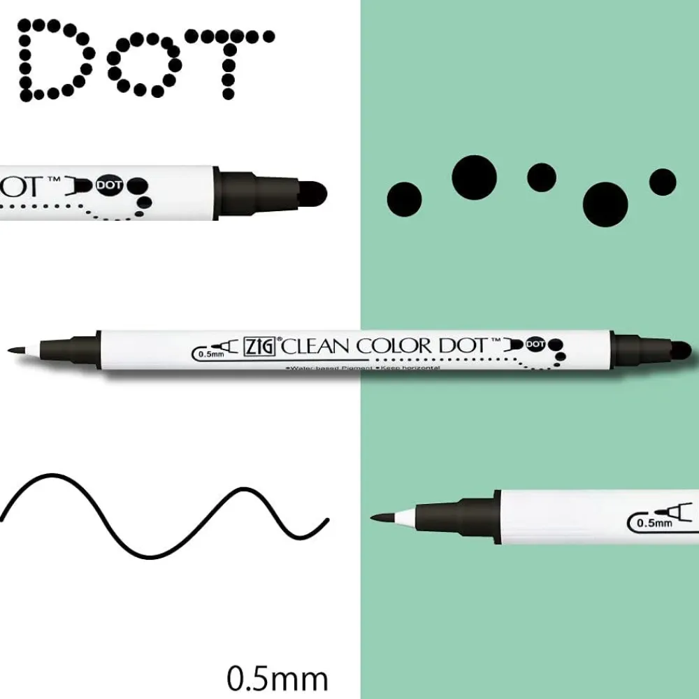 Kuretake Zestaw pisaków Zig Twin Black Marker - - 4 szt. > Markery, Brushpeny I Pisaki|Pisaki Kaligraficzne