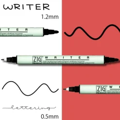Kuretake Zestaw pisaków Zig Twin Black Marker - - 4 szt. ><noscript><img width=