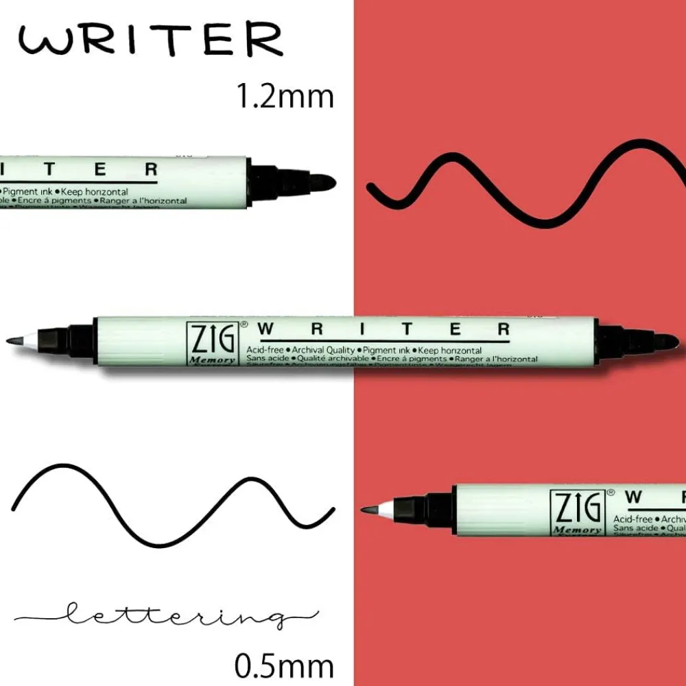 Kuretake Zestaw pisaków Zig Twin Black Marker - - 4 szt. > Markery, Brushpeny I Pisaki|Pisaki Kaligraficzne