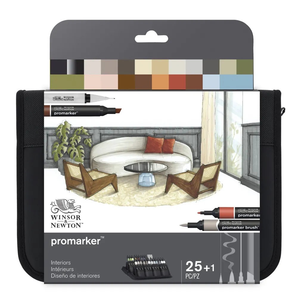Winsor & Newton Zestaw Promarker Interiors w etui - - 25 szt. > Markery, Brushpeny I Pisaki