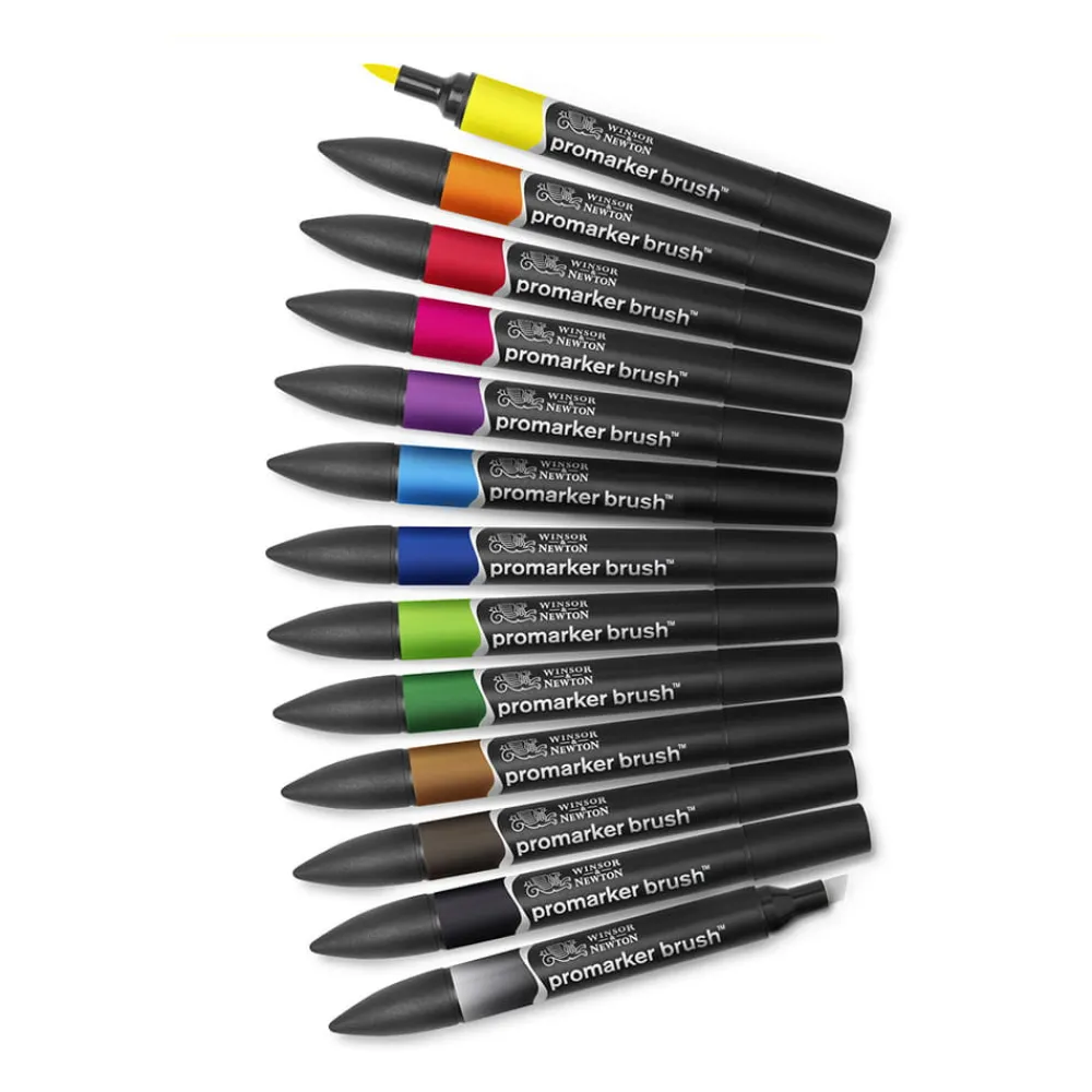 Winsor & Newton Zestaw Promarkerów Brush - - 12 + 1 szt. > Markery, Brushpeny I Pisaki