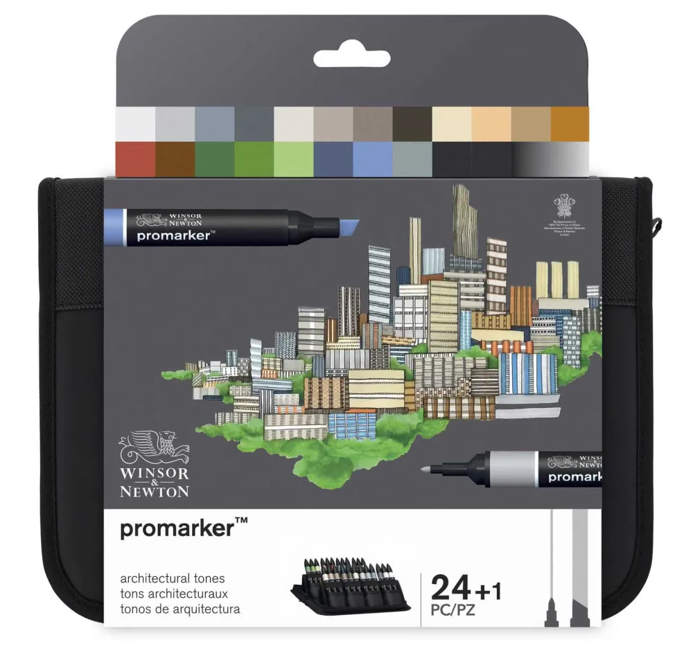 Winsor & Newton Zestaw Promarker w etui - - Architectural Tones, 25 szt. > Markery, Brushpeny I Pisaki
