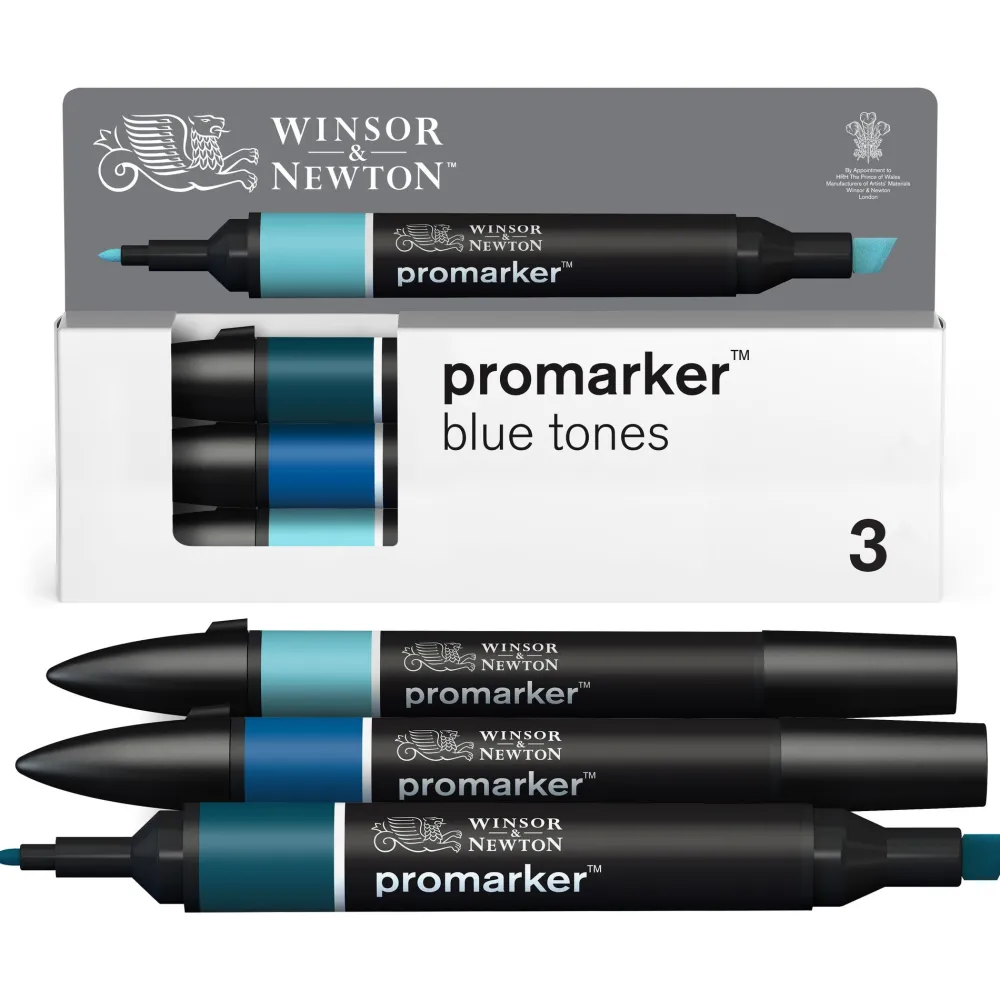 Winsor & Newton Zestaw Promarker - - Blue Tones, 3 szt.