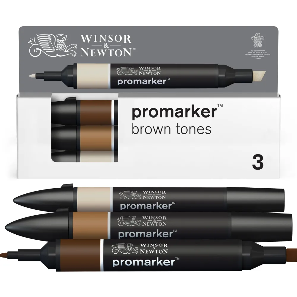 Winsor & Newton Zestaw Promarker - - Brown Tones, 3 szt.