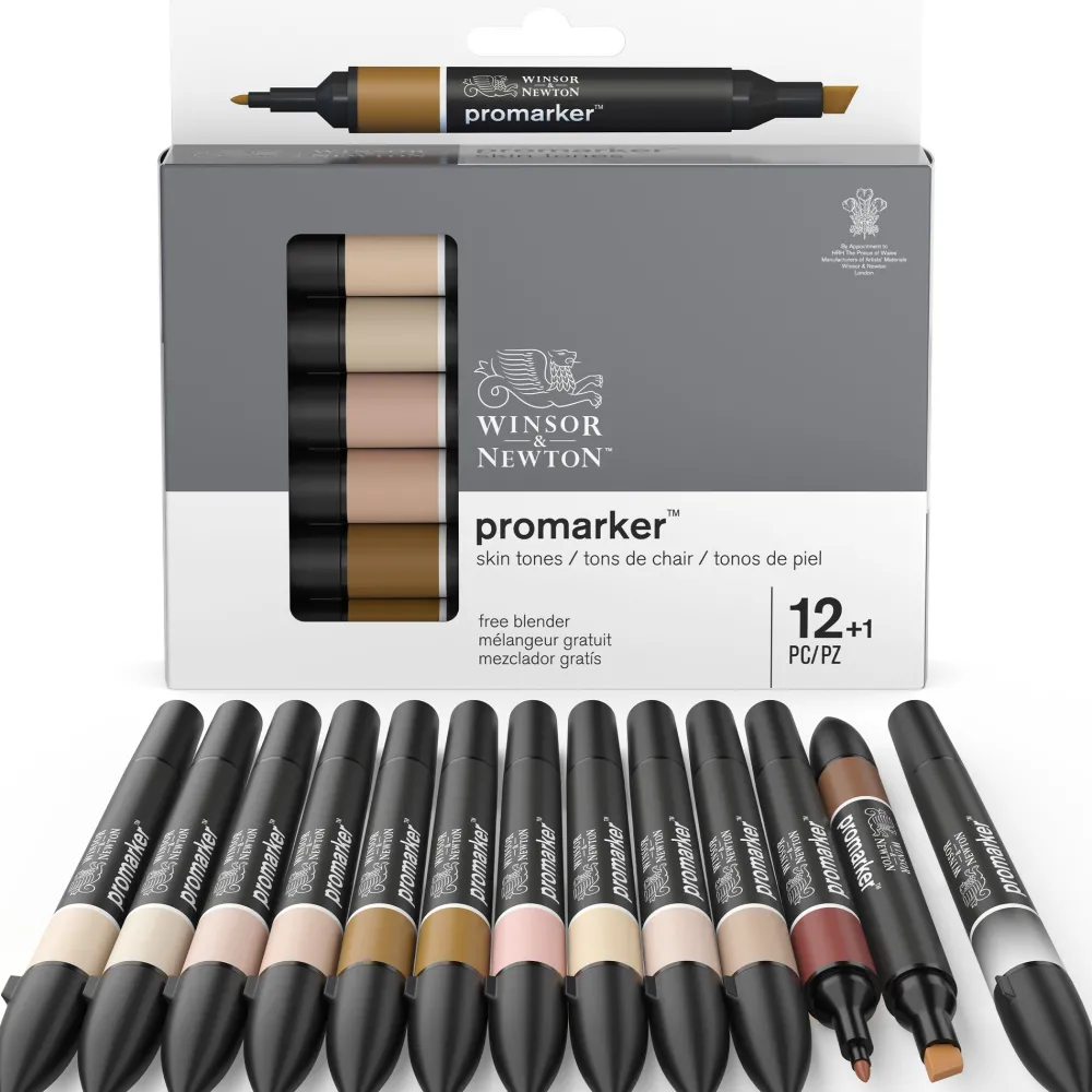 Winsor & Newton Zestaw Promarker - - Skin Tones, 12 + 1 szt. > Markery, Brushpeny I Pisaki
