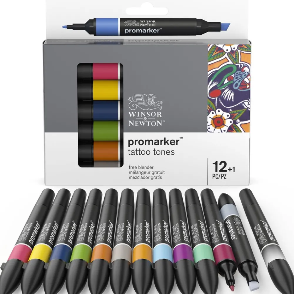 Winsor & Newton Zestaw Promarker - - Tattoo Tones, 12+1 szt.