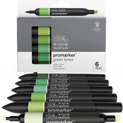 Winsor & Newton Zestaw Promarker - - Green Tones, 6 szt.