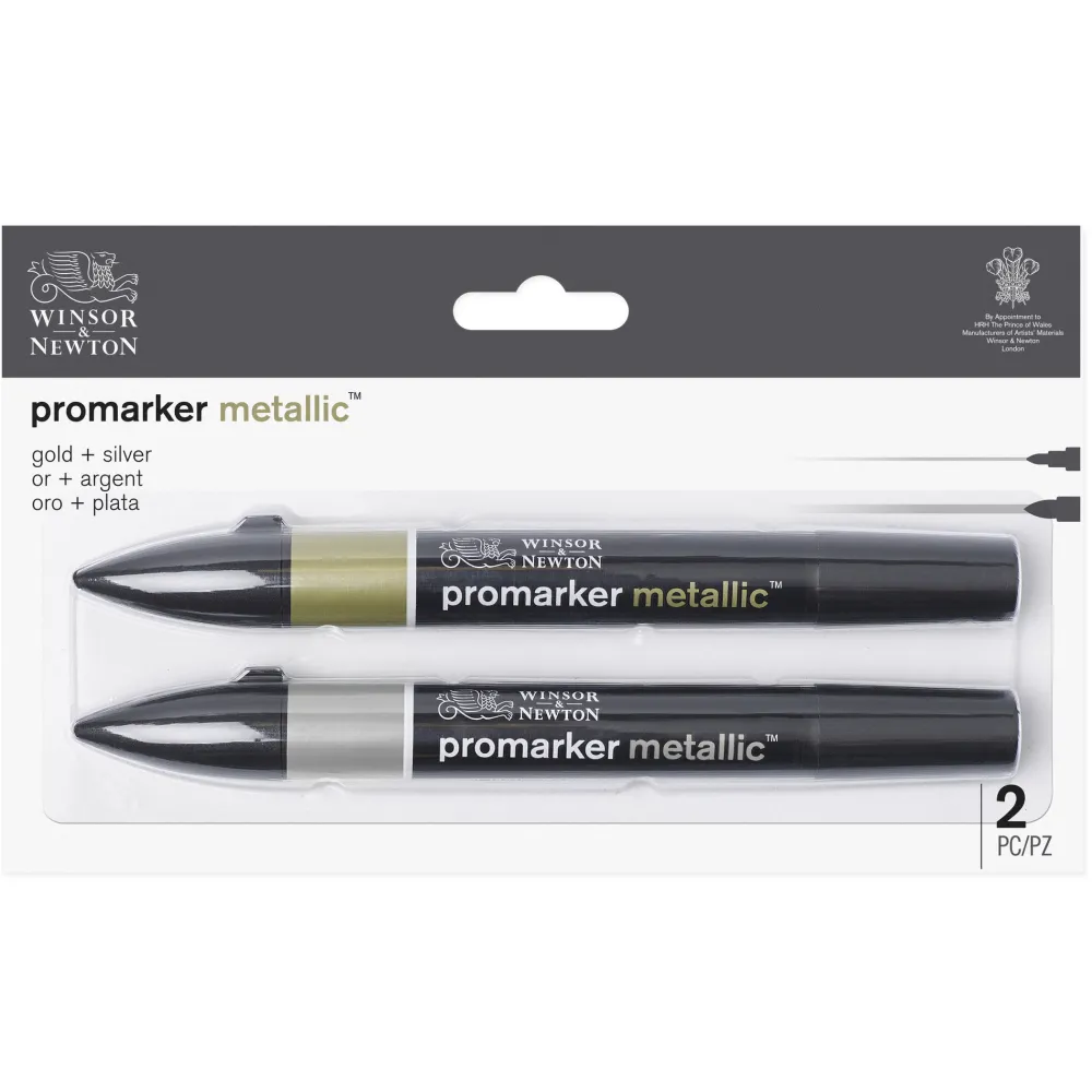 Winsor & Newton Zestaw Promarker - - Gold & Silver, 2 szt.