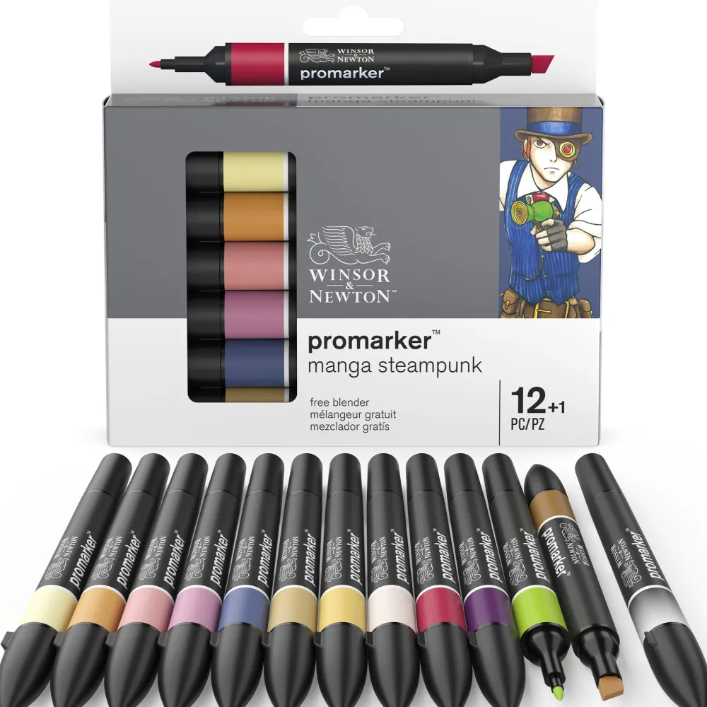 Winsor & Newton Zestaw Promarker - - Manga Steampunk, 12 + 1 szt.