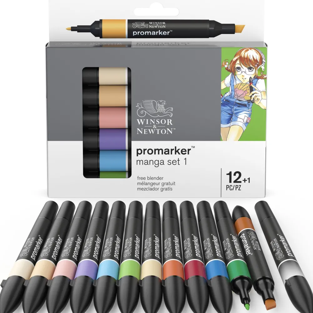 Winsor & Newton Zestaw Promarker - - Manga set 1, 12 + 1 szt.