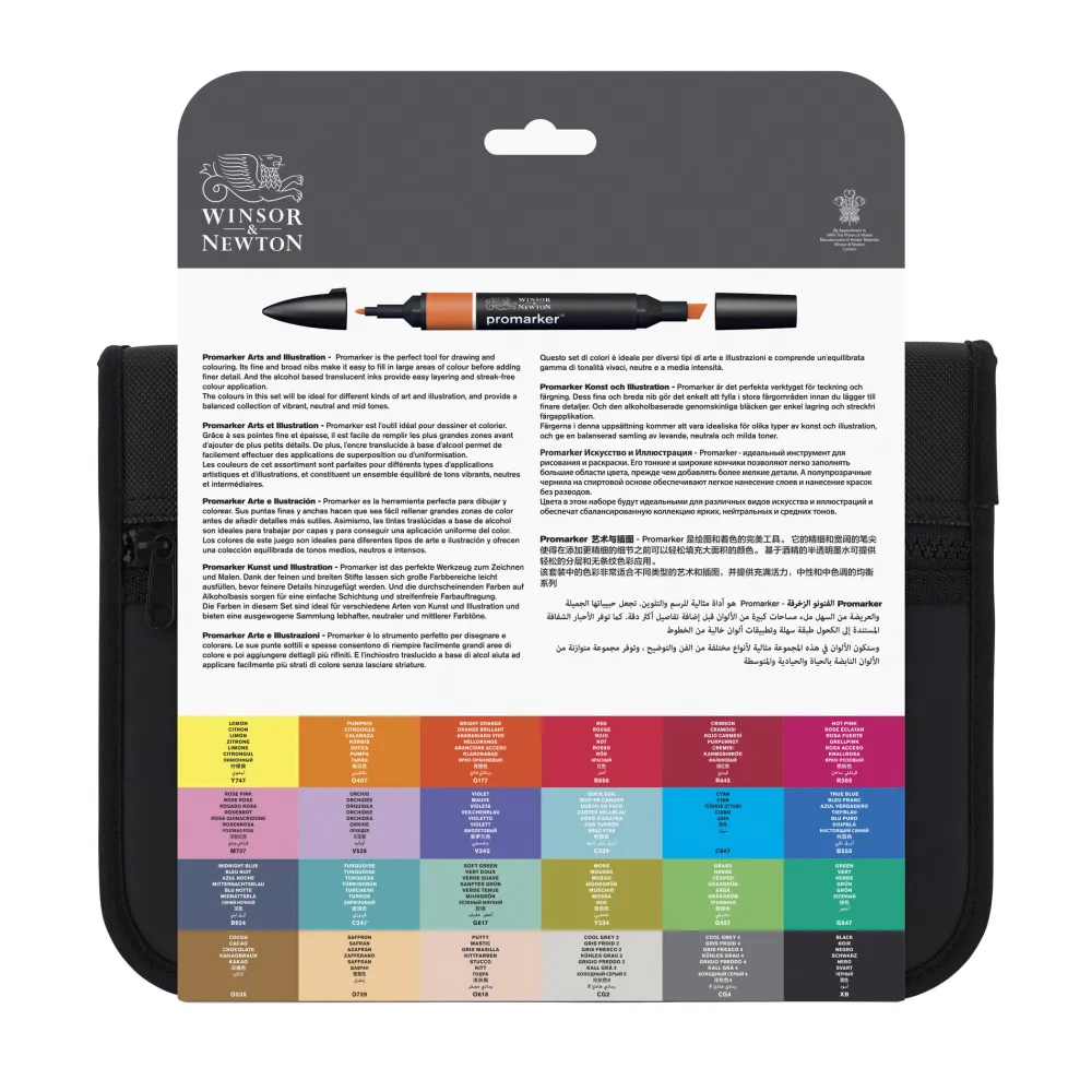Winsor & Newton Zestaw Promarker - - Sztuka i ilustracje 24 szt.